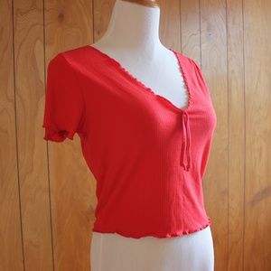 Red Primark Crop Top - Size Medium